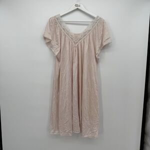 Vintage Unbranded *Flaws* Light Pink Coquette Nightgown Dress Lace OSFM